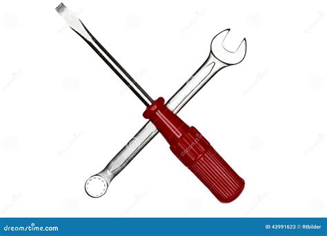 Crossed Screwdriver And Wrench Stock Photo Image 43991623