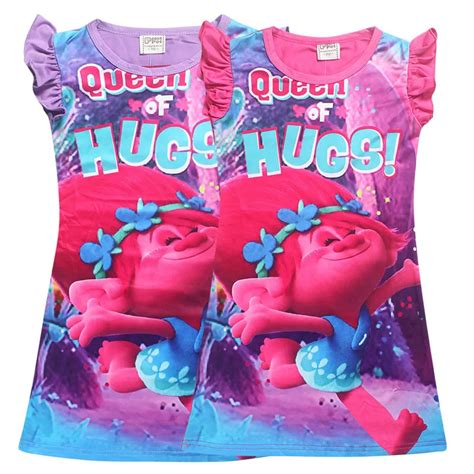 Girls Dress Girl Trolls Clothes Fashion Vestido Infantil Trolls Costume ...