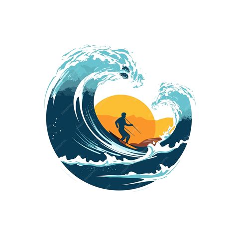 Premium Vector | A surfer riding a wave Vector illustration