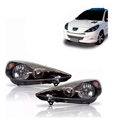 Farol Peugeot 207 Hoggar 09 10 11 12 13 14 15 Mascara Negra