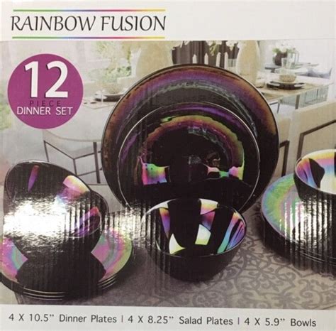 Circleware Iridescent Dinnerware Set 12 Piece