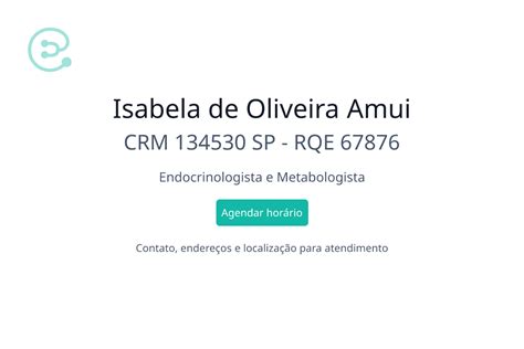 Isabela De Oliveira Amui Endocrinologista E Metabologista Em Bauru SP