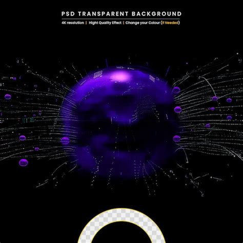 Premium PSD Realistic Electric Ball Or Abstract Plasma Sphere On