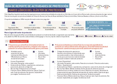 Colombia Gu A De Reporte De Actividades De Protecci N Global