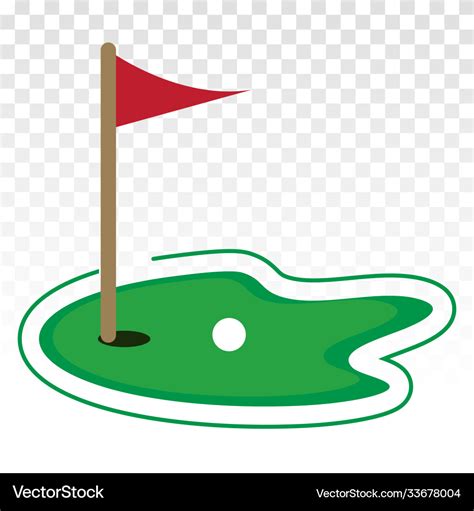 Green golf course with flag or flagstick and golf Vector Image