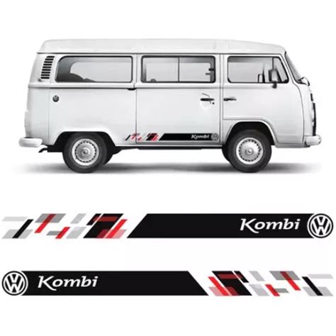 Faixa Adesivo Lateral Kombi Sport Volkswagen Preto Prata Co