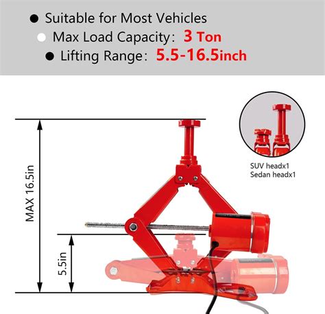 Rogtz Electric Car Scissor Jack V Auto Trailer Car Floor Jack Kit