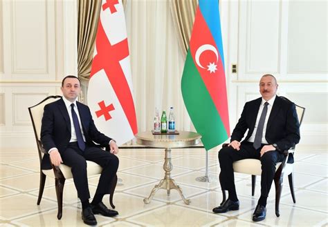 President Ilham Aliyev Georgian Pm Hold One On One Meeting Photo