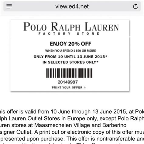 polo ralph lauren outlets coupons printable