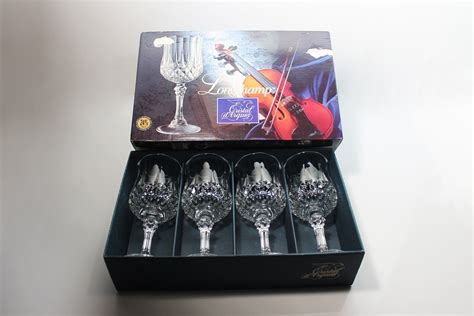 Crystal Water Goblets Cristal D Arques Durand Longchamp Cut Crystal