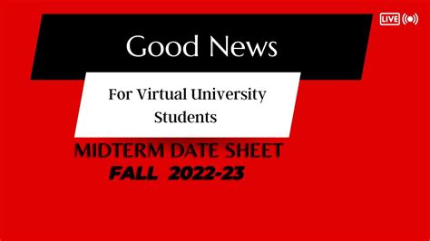 Good News For All Vu Students Date Sheet Fall Latest News