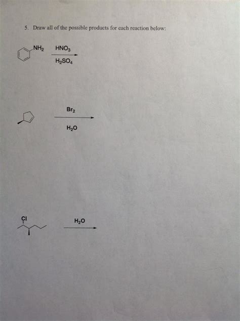 Solved 5. Draw all of the possible products for each | Chegg.com