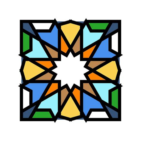 islamic geometric pattern color icon vector illustration 28086625 ...