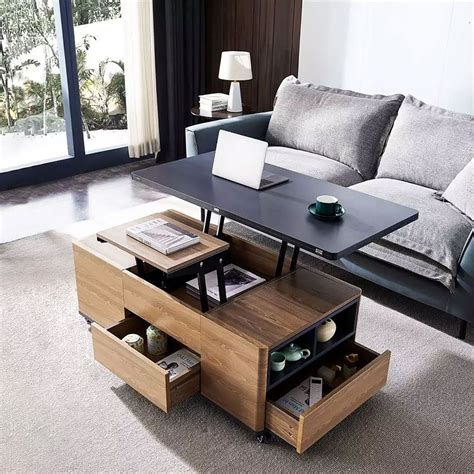 Modern Lift Top Coffee Table Multi Functional Table With 3 Drawers In