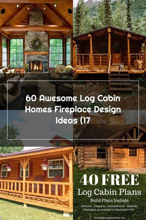 Log Homes 60 Awesome Log Cabin Homes Fireplace Design Ideas (17 ...