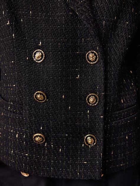 MOTF PREMIUM TWO TONE CHAIN DETAIL TWEED BLAZER SHEIN USA