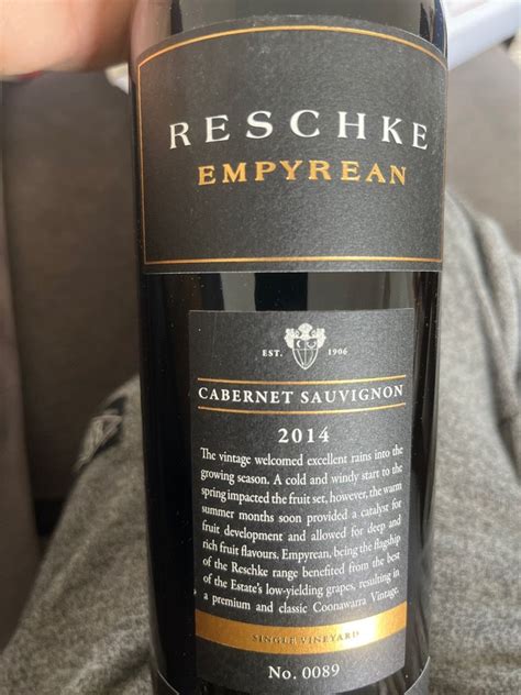 2014 Reschke Cabernet Sauvignon Empyrean Australia South Australia