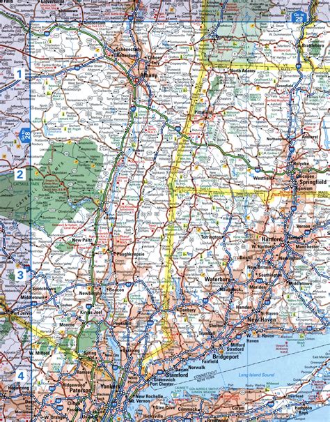 Map Of I 87 Interstate Highway Via New York State Route Interchange