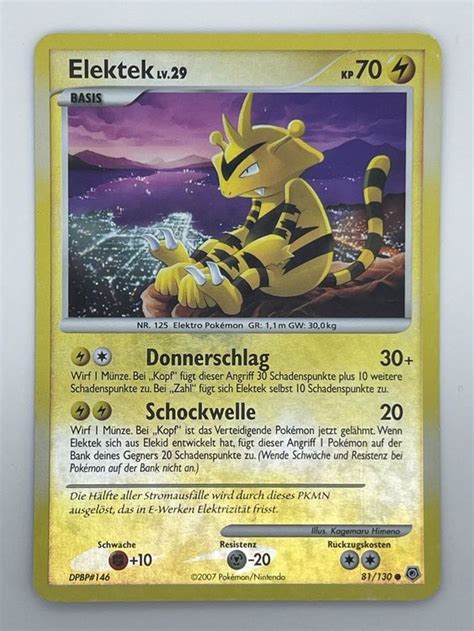 Elektek 81 130 Reverse Holo Pokémon Diamond Pearl Kaufen auf Ricardo