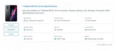 T Mobile REVVL 6x Pro Specifications DeviceBeast