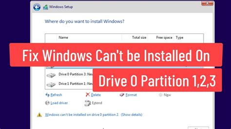 Fix Windows Can T Be Installed On Drive 0 Partition 1 2 3 Easy Fix 100