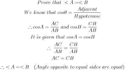 If A And B Are Acute Angles Such That Cos A Cos B Then Show That