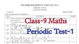 Cbse Class 9 Periodic Test 1 Maths Question Paper Class 9 Kvs Pt 1