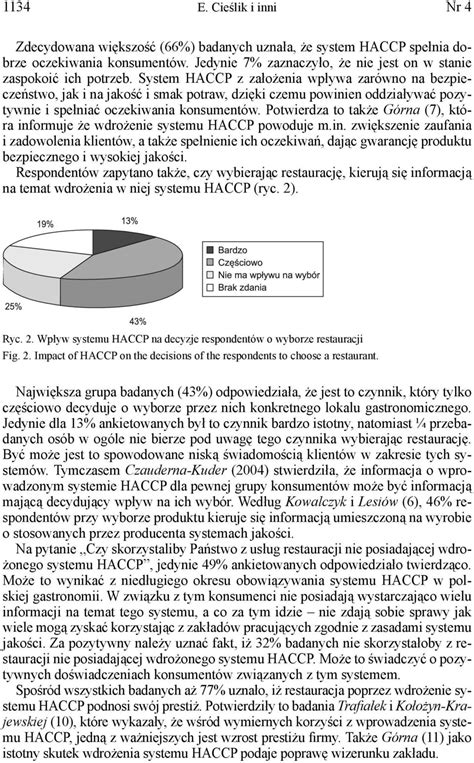 SYSTEM HACCP JAKO CZYNNIK ZWIĘKSZAJĄCY ZAUFANIE KLIENTÓW ZAKŁADÓW