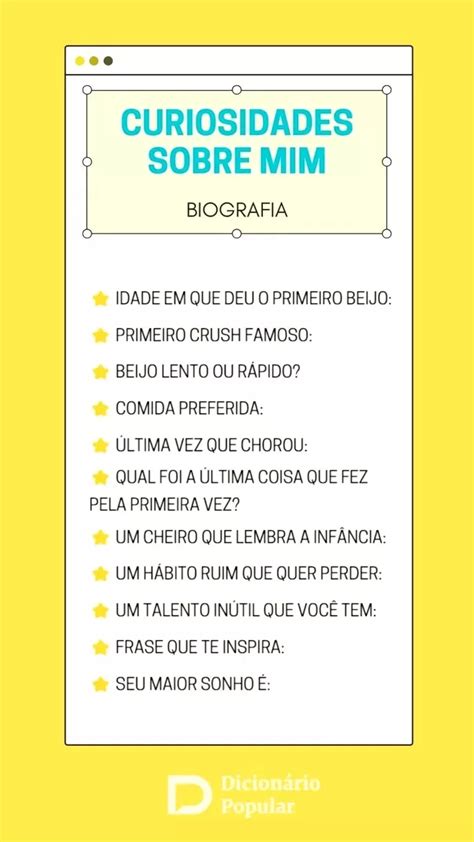 Biografia Curiosidades Sobre Mim Orkutudo