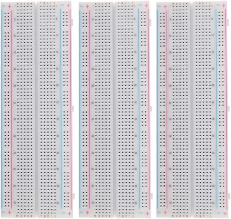 Amazon NA 3PCS Breadboard 830 Point Solderless Prototype PCB Board