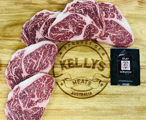 Scotch Fillet Sher Wagyu Black Label Marble Score 8 9 12499kg Kelly