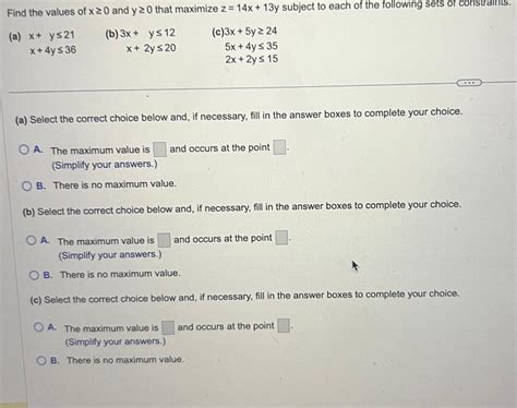 Solved Find The Values Of X0 And Y0 That Maximize Chegg