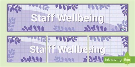 Staff Wellbeing Display Banner Professor Feito Twinkl