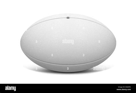 A plain white textured rugby ball on a isolated white background - 3D render Stock Photo - Alamy