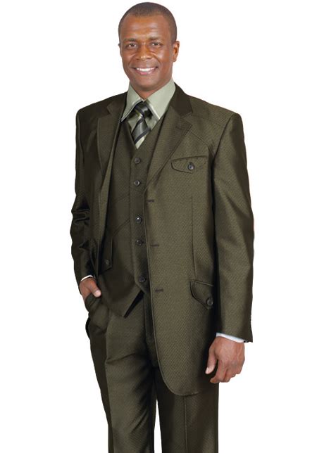 3 Piece Shark Skin Pattern Suit - Men's Suits & Clothing | Menswear at factory outlet prices ...