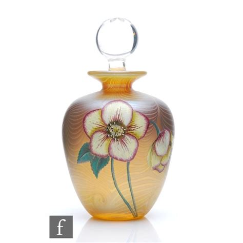 A Contemporary Okra Studio Glass Scent Bottle By Terri Colledge And