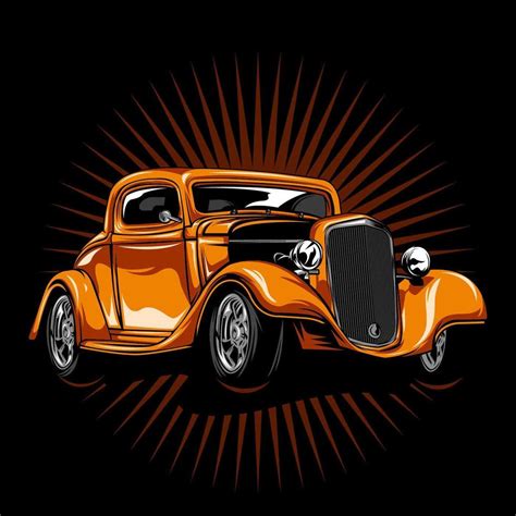 Orange Vintage Hot Rod 1220850 Vector Art at Vecteezy