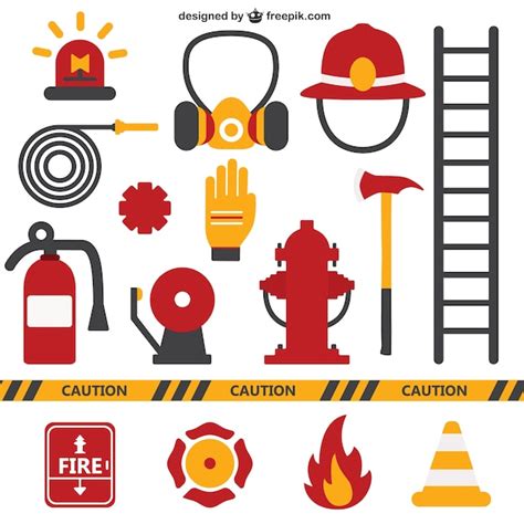 Free Vector | Firemen equipment