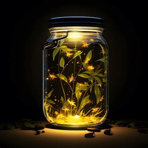 Premium Photo | Fireflies in a jar