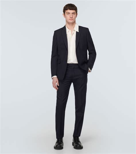 Single Breasted Wool Suit In Blue Dries Van Noten Mytheresa