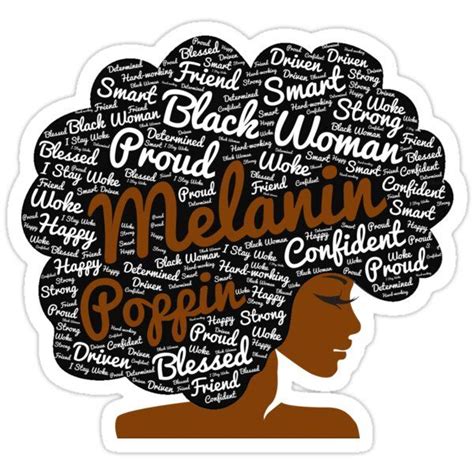 Melanin Poppin Natural Hair Afro Art Black Woman Sticker For Sale By