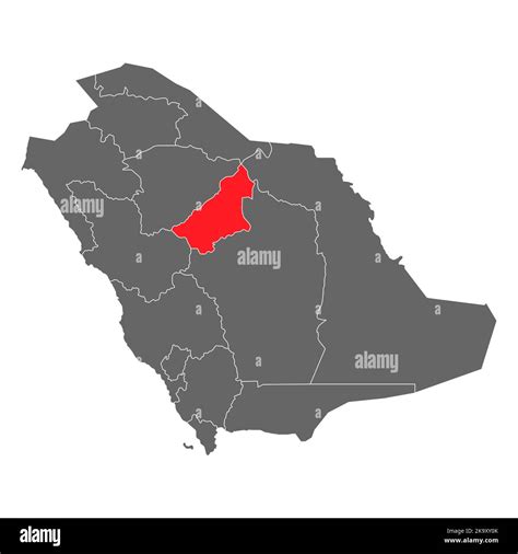 Saudi Arabia Qassim Region High Detailed Map Geography Graphic Country Border Vector