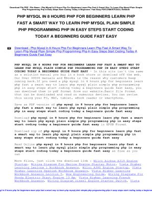 Fillable Online Php Mysql In 8 Hours Php For Beginners Learn Php Fast A