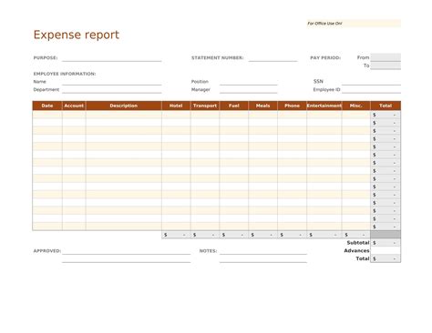 Free Printable Expense Report Templates Excel Word Pdf Small Business