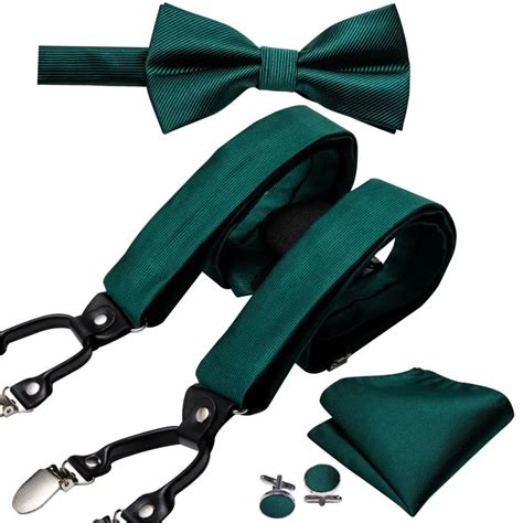 Conjunto De Suspens Rios Masculinos Verde E Azul Gravata Borboleta De