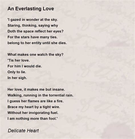 An Everlasting Love Poem By Delicate Heart Poem Hunter