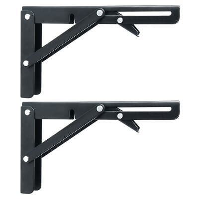 2 x Folding Brackets,Flip Down Table, Brackets Heavy Duty,Folding Shelves, Black | eBay