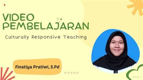 Video Pembelajaran Culturally Responsive Teaching Youtube