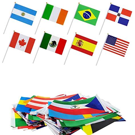 200 Country Flags Countries Hand Held Flags On Stick Small Mini