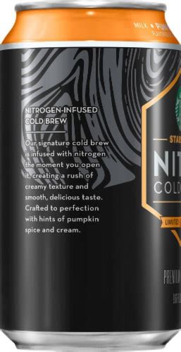 Starbucks Nitro Cold Brew Pumpkin Cream Premium Coffee Drink 9 6 Fl Oz Fred Meyer